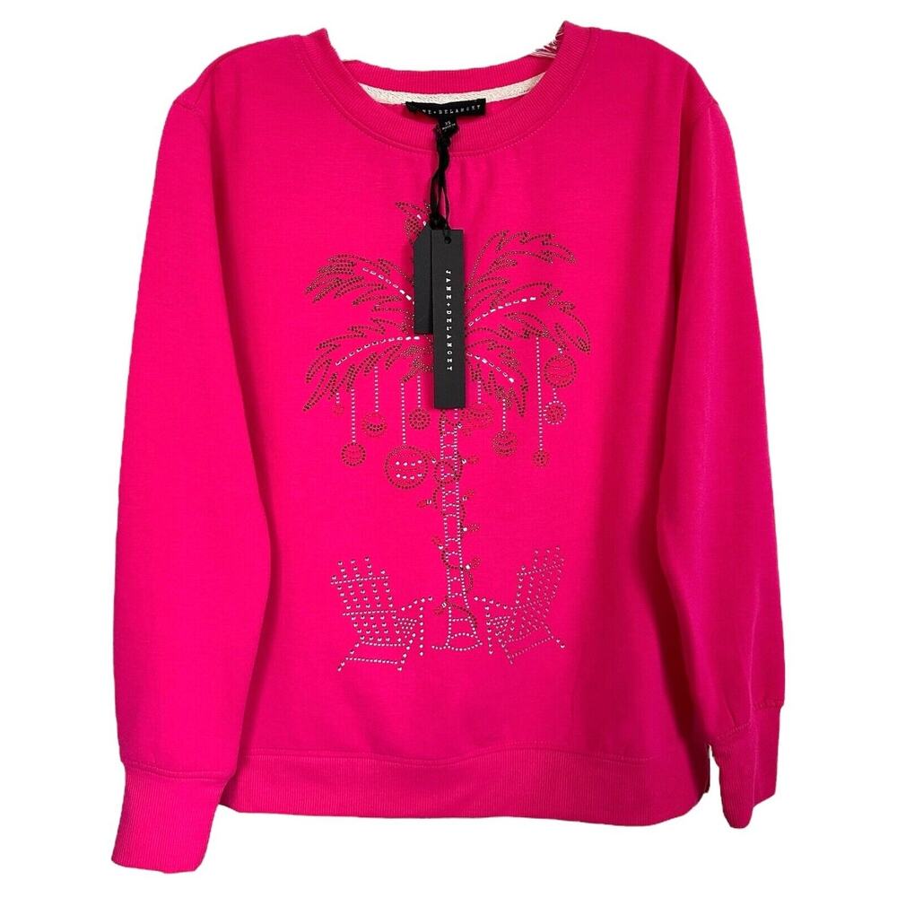 Jane and Delancey Women's Embellished Pullover Top Fleece Lined Size XS Pink